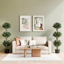51" Artificial Triple Ball Boxwood Topiary Tree with 59 Blossoms