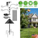 94Inch Squirrel Proof Bird Feeder Pole Heavy-Duty Bird House Pole Outdoor Bird Feeding Station with 5 Adjustable Heights 4 Shepherd Hooks Top & Side