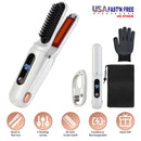Cordless Hair Straightener Brush 2-in-1 Ceramic Flat Iron