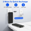10000mAh Power Bank Portable Charger | Built-In Cables, US Plug, 4 Outputs & 3 Inputs