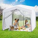 Pop up Canopy Tent wiht 4 Sidewalls Mesh Netting Wheeled Bag-White