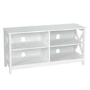 Wooden TV Stand Entertainment for TVs up to 55 Inch with X-Shaped Frame