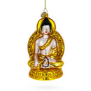Golden Buddha Glass Christmas Ornament