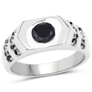1.53 Carat Genuine Black Diamond .925 Sterling Silver Ring