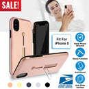 Finger Strap Phone Case for iPhone 8 Drop-prot ection Finger Ring Rugged Phone Case with Kickstand Dual Layer Case