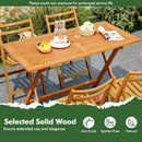54.5 Inch x 27.5 Inch Patio Dining Table with Teak Painting and Umbrella Hole