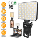 Rechargeable Selfie Light Fill Light 2000mAh Portable Clip On Light with 3 Light Modes 10 Brightness Levels for Phone Laptop Live Stream Make up Photo