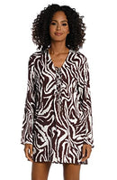 La Blanca Lace up V-Neck Dress Swim Cover up, Size XS