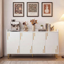 55" Buffet Cabinet with 4 Doors and Metal Legs