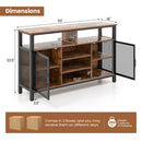 55-Inch Buffet Sideboard with 8-Bottle Wine Racks and Wine Glass Holders