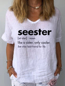 3d Printed V-neck Loose Women's T-shirt Short Sleeve