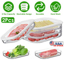 2Pcs Deli Meat Container With Lid for Fridge Stackable Bacon Container Clear Food Storage Box with Lid Meal Prep Container for Lunch Meat Salami Cold