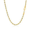 3.0mm 10k Yellow Gold Solid Diamond Cut Rope Chain
