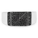 0.35 Carat Genuine Black Diamond .925 Sterling Silver Ring