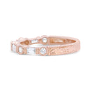 14K Rose Gold 3/8 Cttw Baguette and Round Diamond Bridal Band - (H-I Color, VS1-VS2 Clarity) - Size 6.75