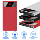20000mAh Power Bank Ultra-thin External Battery Pack Phone Charger Dual USB Ports Flashlight Battery Remain Display