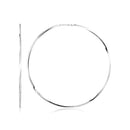 Sterling Silver Large Polished Round Hoop Earrings