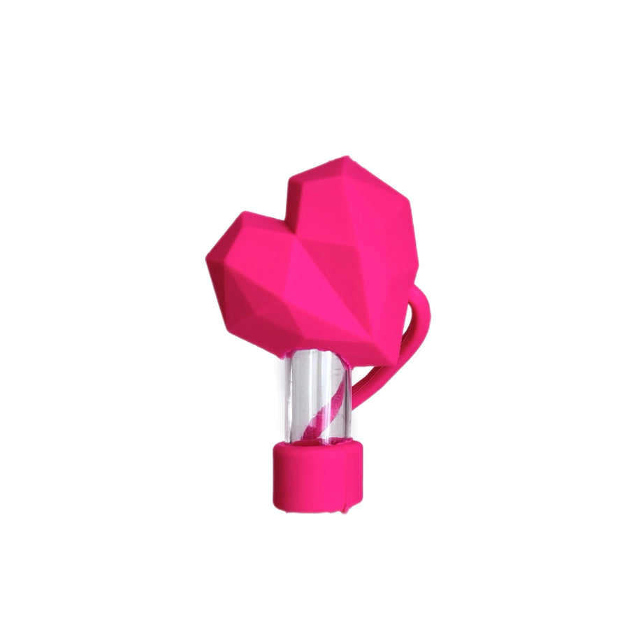 Faceted Heart Straw Toppers