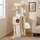 56 Inch Tall Cat Tree with 2 Sisal Scratching Posts and Ladder-NA