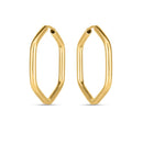 14k Yellow Gold Endless Hexagon Hoop Earrings