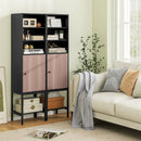 57 Inch Bathroom Tall Cabinet with 1 Door and 4 Shelves Narrow Storage Unit