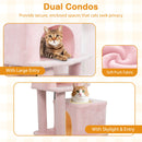 57 Inch Cat Tree with Dual Condos and Hammock and 2 Dangling Balls