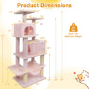 57 Inch Cat Tree with Dual Condos and Hammock and 2 Dangling Balls