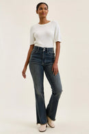 Judy Blue High Waist Double Button Frayed Hem Jeans