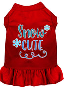 Dog Dress, Pet Dog & Cat Dress Screen Printed, "Snow Cute"