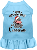 Christmas Pet, Dog and Cat Dress Screen Printed, "I Want A Hippopotamus For Christmas"