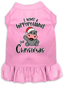 Christmas Pet, Dog and Cat Dress Screen Printed, "I Want A Hippopotamus For Christmas"