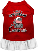 Christmas Pet, Dog and Cat Dress Screen Printed, "I Want A Hippopotamus For Christmas"