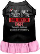 Christmas Pet, Dog and Cat Dress Screen Printed, "North Pole Correctional"