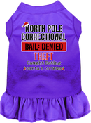 Christmas Pet, Dog and Cat Dress Screen Printed, "North Pole Correctional"