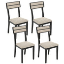 Modern Dining Chairs Set of 4 with Tilt Backrest for Dining Room-Black