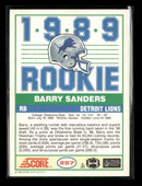 1989 Score Barry Sanders Rookie #257