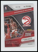 2020-21 Panini Spectra In The Zone Dominique Wilkins #/49 Auto #ITZ-DWL
