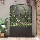 58 Inch Raised Garden Bed with Trellis and Wicker Planter Box
