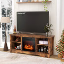 58 Inches TV Stand for Flat Screen TVs Up to 65 Inches with 18 Inches Electric Fireplace Heater