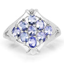 1.53 Carat Genuine Tanzanite .925 Sterling Silver Ring