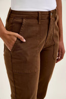Judy Blue High Waist Aurora Weekender Jeans with Knee Darts C Mahogany