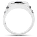 1.53 Carat Genuine Black Diamond .925 Sterling Silver Ring