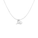 .925 Sterling Silver 1/6 Cttw Round Brilliant-Cut Diamond Accented Open Heart with Love 18" Pendant Necklace (H-I Color, I1-I2 Clarity)