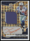 2019 Panini Spectra Rookie Patch Auto Neon Orange Prizm Tony Pollard #232