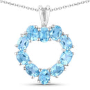1.90 Carat Genuine Swiss Blue Topaz .925 Sterling Silver Pendant