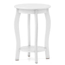 15 Inch 2-Tier Round End Table with Storage Shelf