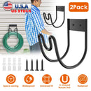 2Pack Heavy Duty Garden Hose Holder Stainless Steel Hose Hook Metal Hose Rack Reel Organizer for Water Hose Extension Cords