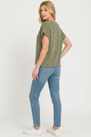 Zenana Raised Rib Cap Sleeve Top