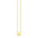 14k Yellow Gold Necklace with Polished Round Pendant with Diamond