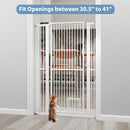 59” Extra Tall Pet Gate Heavy-Duty Metal Cat Gate with Wide Opening-White